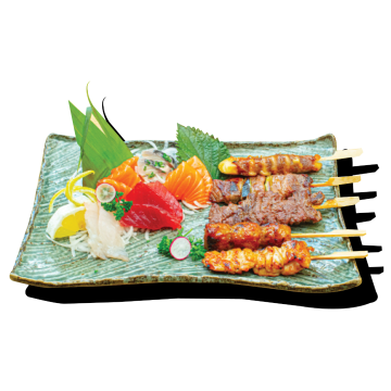 Menu sashimi brochettes